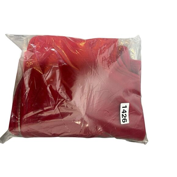 LAUREN RALPH LAUREN VEST FLEECE WOMENS MEDIUM RED BLACK REVERSIBLE BUTTON SNAP - Picture 3 of 3